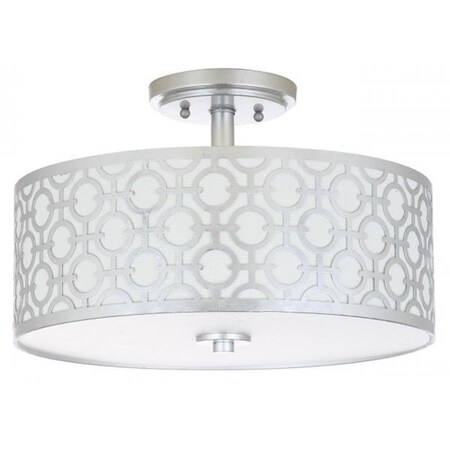 Safavieh 15.5 in. dia. Vera Chain-Link 3 Light Silver Flush Mount; Silver FLU4001B